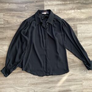 Louis Vuitton Size 36• Uniforms Black Long Sleeve Button Down Dress Shirt